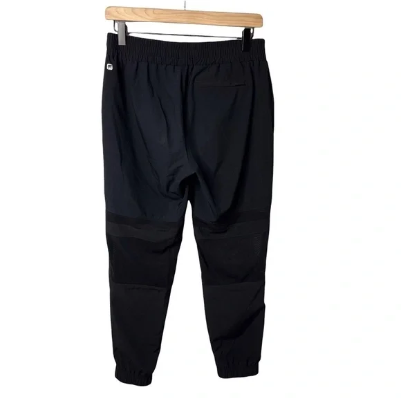 Fabletics Brighton Joggers Black Mesh Detail Cropped Size Small Travel Pants - Picture 6 of 7